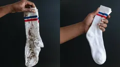 Pridajte 4 polievkové lyžice do 3 litrov vody a aj vaše najstaršie ponožky budú belšie ako sneh.